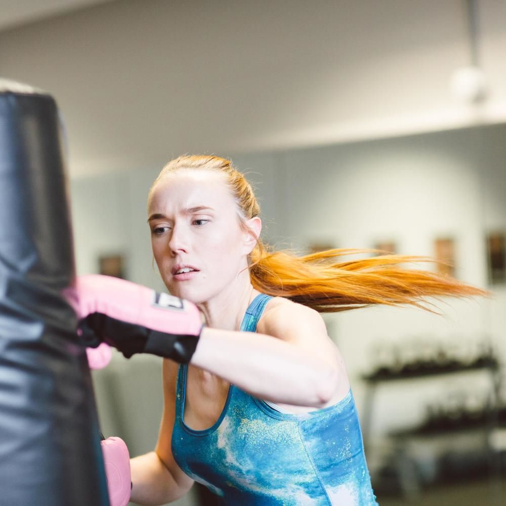 Student boxing in the gym -essex